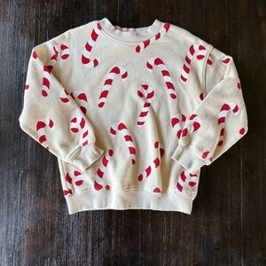 H&M Cream Candy Cane Sweatshirt